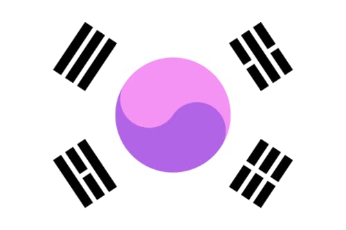 Drapeau Corée du Sud Bisexuel format paysage pour décoration chambre et défilés pride - 2