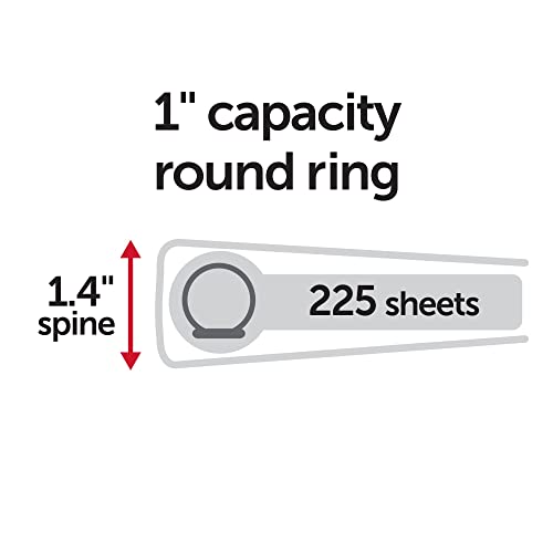 Office Depot® Brand Durable Round-Ring View Binders, 1" Rings, White, Pack Of 6 Binders #TOP3