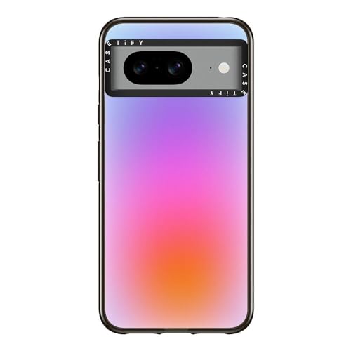 Coque Google Pixel 8 CASETiFY Impact - Noir transparent avec motif nuage élégant