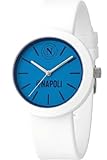 Clondo Orologio Da Polso Analogico, Idea Regalo Per Napoli Fan, Cassa 38mm e Cinturino Silicone, Scatola Ufficiale (Bianco)