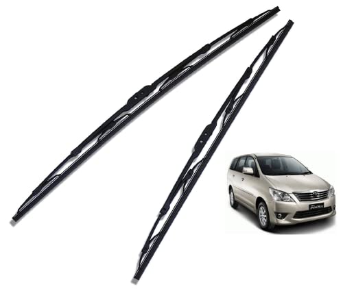 Image of Euro Care Metal Type Wiper Blade Compatibility with Innova (Model : 2004-2015) Windshield Car Wiper Blade Size D-24,P-16