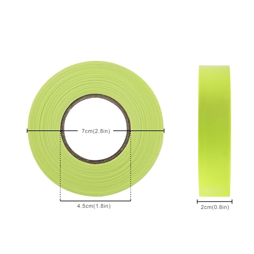 OLULU 4PCS Flagging Tape, Plastic Surveyors Tape, Non-Adhesive Marking Ribbon for Tree Marking, Trail Markers, Construction, Surveying (4 Colors, 0.78\'\' x 200\')