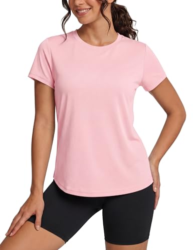 TACVASEN T-Shirt à Manches Courtes pour Femmes Protection Solaire UPF 50+ Léger Décontracté UV Protection