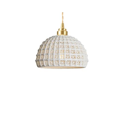 Lampada a sospensione in ceramica con personalità creativa, lampada a sospensione a testa singola con attacco E27, lampadario in stile industriale moderno, apparecchi di illuminazione decorativi per s