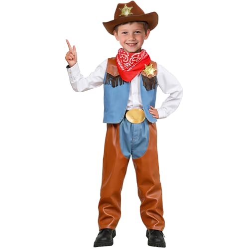 Disfraz completo de vaquero para niños 3-4 años miniatura 2