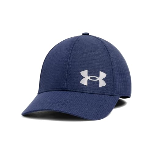 Under Armour Men's Iso-Chill ArmourVent Fitted Baseball Cap, (410) Midnight Navy / / Pitch Gray, Large/X-Large