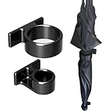 Ouyniei Wall-Mounted Umbrella Holder with Drip Tray - Self-Adhesive Design, Space-Saving Stand for Home, Camping, RV, Van, Includes Double-Sided Tape