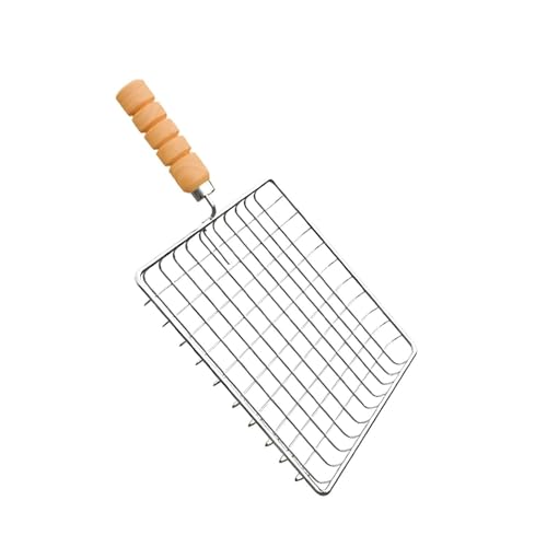 Image of Phulka Grill Roaster for Gas Stove, Grill Tawa Jali for Kitchen Cooking, Roti Basket Pulka Pan Roaster Grill with Wood Handle, Papad Jali, Deep Square Roaster (Steel Wire) (SQ003)