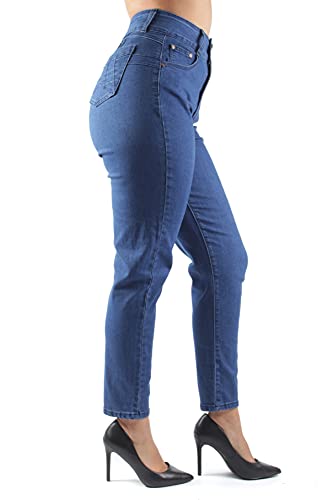 Women's Juniors Butt Lift, Push Up, Mom-Fit High Waist Loose Skinny Jeans (2126)4