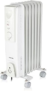 Warmlite WL43003YW 1500W Oil Filled Radiator with 3 power Settings and Adjustable Thermostat, White