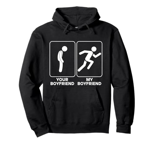 Your Boyfriend vs My Boyfriend Funny Marathon Running Design �p�[�J�[