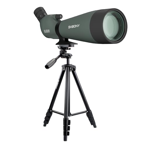 Luneta de observação SVBONY SV28 20-60x80 com tripé para câmera DSLR de 54 polegadas, liga de alumínio, portátil e antiderrapante, FMC HD, à prova d'água, para observação de pássaros e vida selvagem