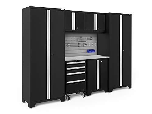 NewAge Products Bold Series Black 7 Piece Set, Garage Cabinets, 63099