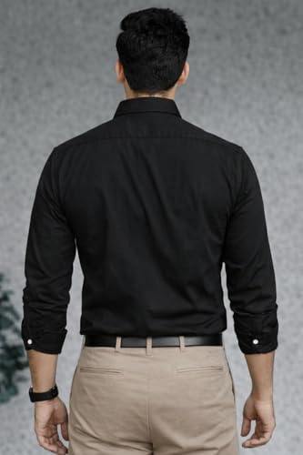 Image of Men Cotton Blend Full Sleeve Shirt for Man | Casual Business Party Festival Regular Fit, Long Sleeve with Chest Pocke | Formal Shirt for Men