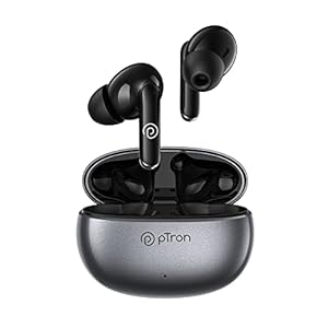 PTron Bassbuds Eon Truly Wireless Earbuds with Mic,ENC, 13mm Driver, Immersive Sound, BT 5.3 Headphones, Quick Pairing…