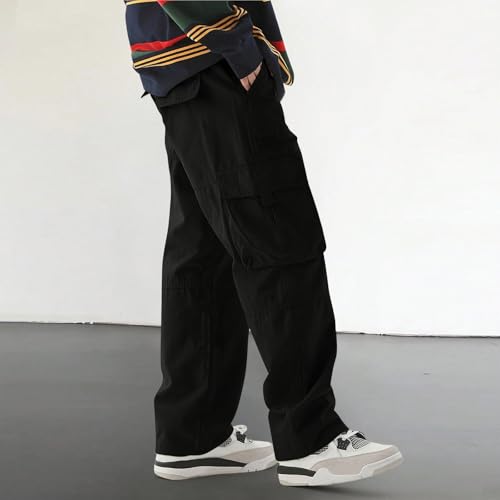 WENKOMG1 Men's Casual Cargo Pants, Outdoor Military Tactical Relaxed Fit Combat Work Pants with Pockets, S-2XL3