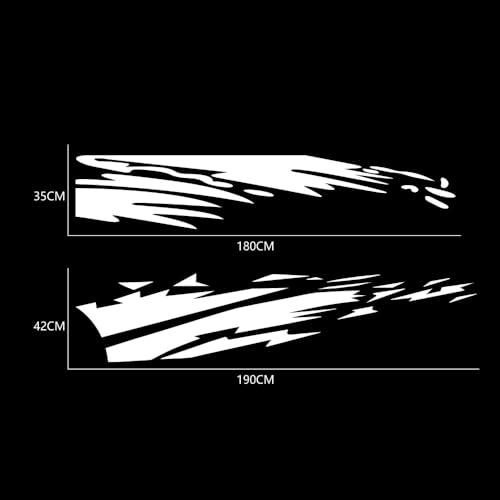Image of (4PCS) Striped Truck Sticker Bed Mud Splash Kit Racing Striped Rear Lathe Decal Vinyl Trim Accessories Waterproof Door Body Side Decal Trim for Truck Pickup SUV Vehicles (White)