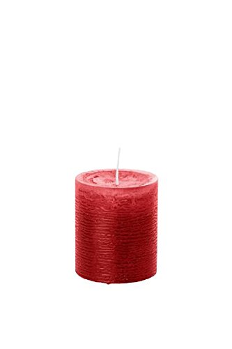8 Stück durchgefärbte Stumpenkerzen (H x Ø) 130 x 68 mm, Farbe Rubin Rot, mit ASF zum Abbrandschutz, Wiedemann Marble Kerzen, Advent, Adventskranz, Weihnachten, Dekoration, Event