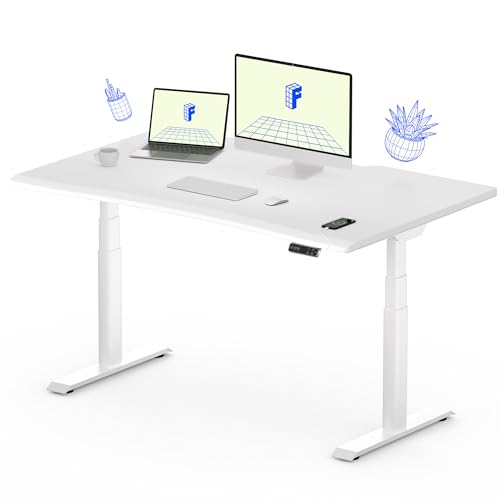 Image of FLEXISPOT E6 Pro 48 x 30 Inch Electric Standing Desk, Dual Motor Height Adjustable Desk with 3-Stage Oval Legs, One-Piece Desktop with Ergonomic Curved Edge, Modern Minimalist Home Office Desk