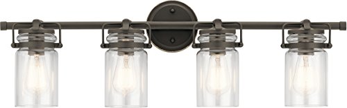 Best Deal Kichler Brinley 32.25 4 Light Vanity Light with Clear Glass in Olde Bronze®