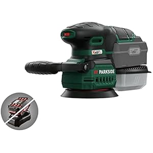 Kompernass Parkside Parkside Acculaire 20V excentrische schuurmachine, compacte slijpmachine met comfortabele geleiding, ergonomische handgrepen met greepapparatuur, schuurpad: ca. Ø 125 mm Snelheid: