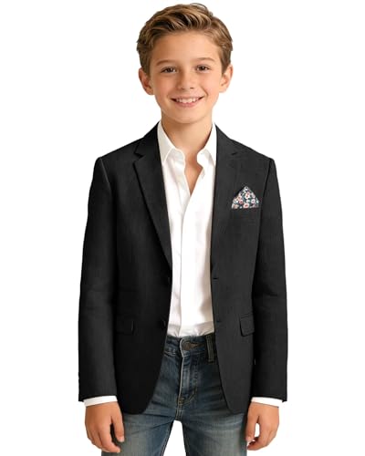Image of Bofan Linen Boys Blazer Formal Suit Jackets for Boy Outwear Jacket & Coats for Kids Boys' Fashion Summer Wedding Outfit
