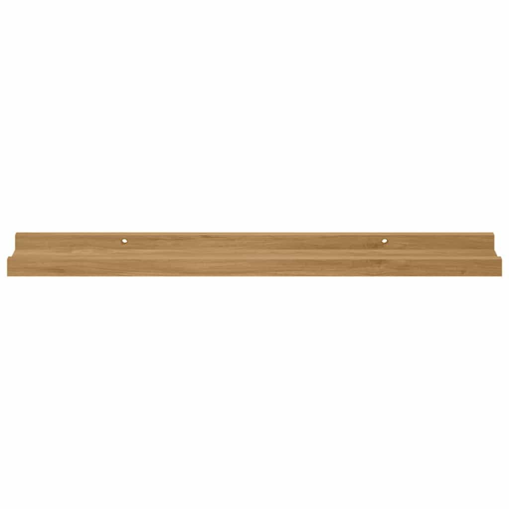 Zestaw regałów ściennych, 2 sztuki, brązowy materiał drewnopochodny, 60 x 9 x 3 cm, uniwersalne wiszące półki do salonu, sypialni, biura