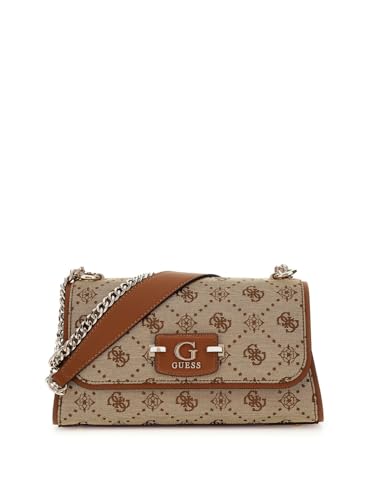 Sac GUESS Neda Latte Logo : sac bandoulière convertible à rabat pour femme chic
