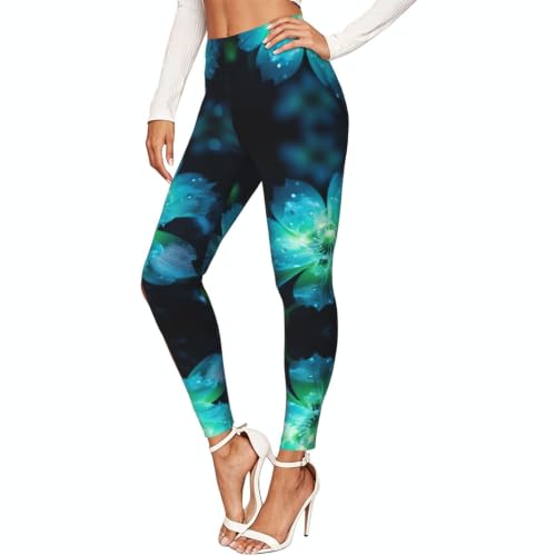 Leggings de compresión para mujer mallas con flores elásticas suaves