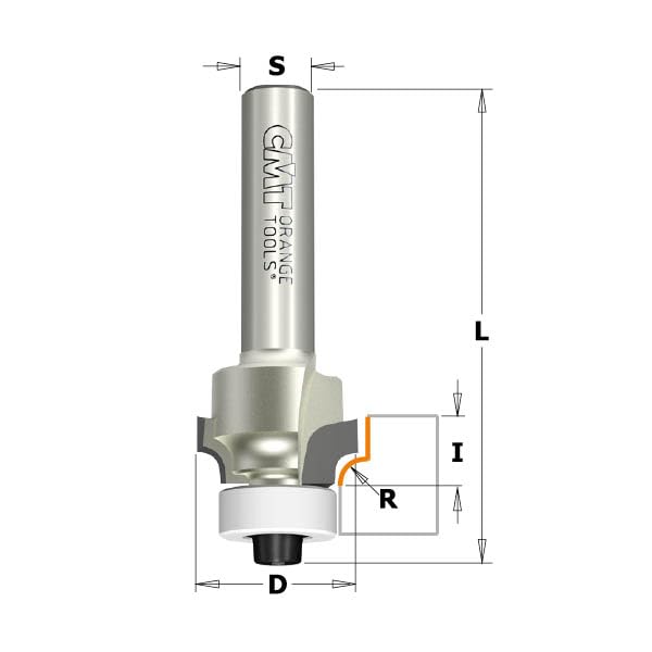 CMT ORANGE TOOLS 938.167.61 - FRESA DP POLICRISTALINO RADIO CONCAVO Z2 S=8 D=16.7x8x53 R2 DX
