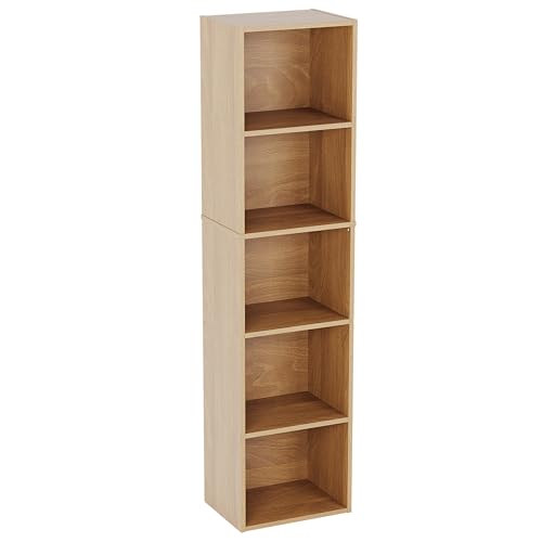 Vida Designs Oxford Cube Bibliothèque, Bois, chêne, 5 Tier