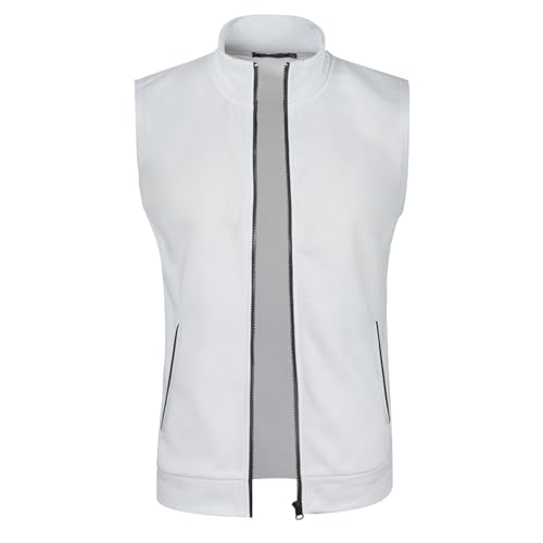 Chaleco de trabajo para hombre de punto con cuello alto y cremallera monocolor