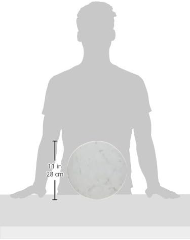 Creative Co-Op Minimalist Round Marble Charcuterie or Cutting Board, White Large