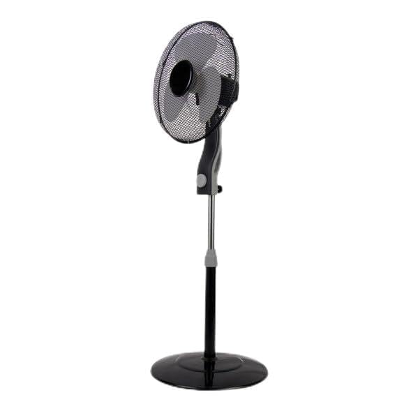 Zarivy Ventilador de pie 3 velocidades 45W, 3 aspas, orientable, fijo y rotatorio, ideal para refrescar espacios cerrados.