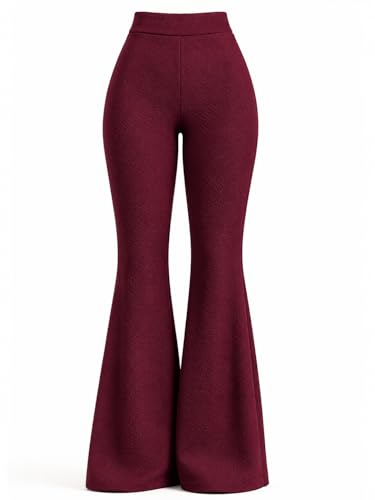 Image of Women's High Waist Bell Bottom Pants | Stretchable Flared Leggings for Women | Soft Comfortable Yoga Pants | Bootcut Gym, Casual Trousers