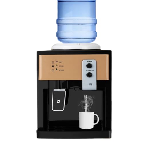 Top Loading Water Cooler for 1.2 to 5 Gallon, Hot and Cold Water Dispenser, 3 Temperature Settings Countertop Water Cooler Dispenser, Water Machine for Home, Office, Black