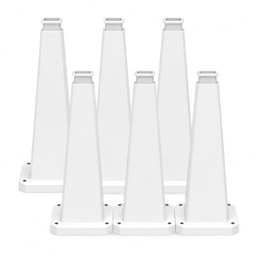 BESEA 6 Pack 36 Bright White Traffic Safety Cones with Weighted Base High-Visibility Parking Cones for Driveways Business Parking Lots Garages Indoor/Outdoor Use