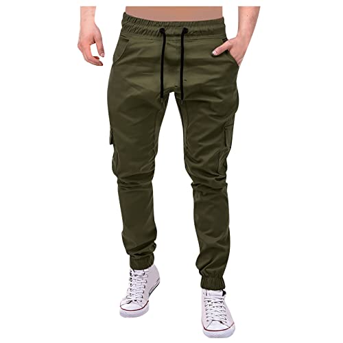 DuDubaby Men's Casual Pants Fashion Cargo Pant Work Tapered Stretch Athletic Joggers Sweatpants Trousers with Pockets