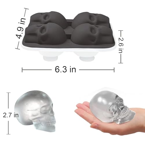 Molde para hielo calavera extra grande de silicona miniatura 2