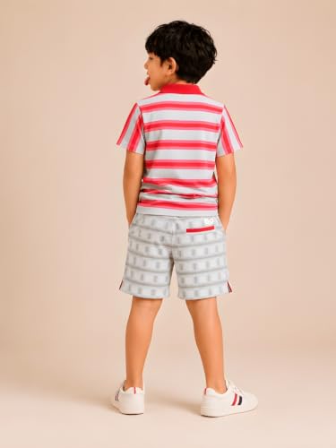 Image of Pilolo Kids Soft Cotton Terry Lycra Adjustable Drawstring Pocket Shorts for Boys
