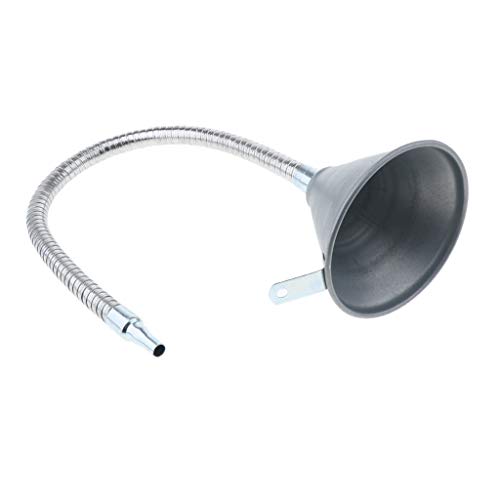 Jojomis Embudo de combustible de boca ancha de 5.5 pulgadas para vehículos automotrices, manguera de tubo flexible larga de 24.8 pulgadas, extensión para agua, gasolina, aceite refrigerante