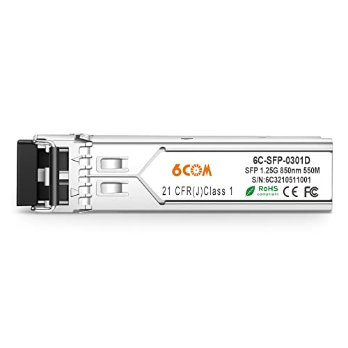Image of 10Pack 1.25G SFP Transceiver, 1000Base-sx LC Multi Mode Module, up to 550 Meters, for Cisco GLC-SX-MMD /GLC-SX-MM /SFP-GE-S, Ubiquiti UF-MM-1G, Netgear, D-Link, Supermicro, Mikrotik