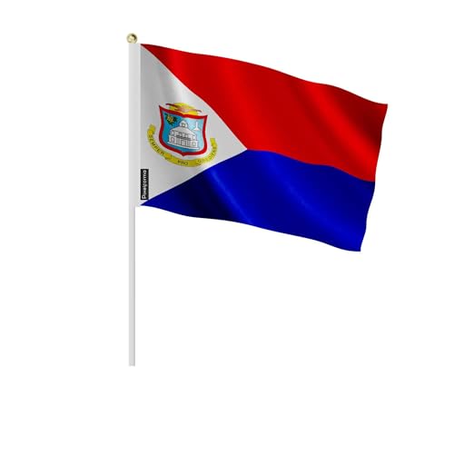 Drapeau Saint-Martin 14x21cm | Lot de 100 mini drapeaux pour événements