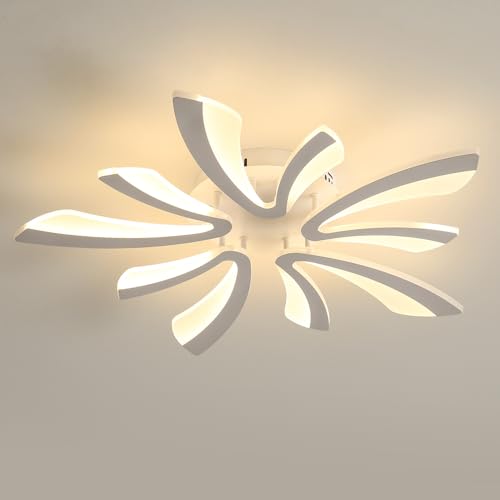 Comely Lámpara de Techo LED, 50W 5025LM Forma de V Plafon LED Techo, Luz Cálida 3000K, Acrílico Accesorio de Iluminación Moderno para Salon Dormitorio Comedor Baño Pasillo, Dia 70cm