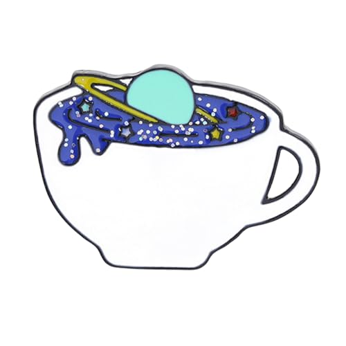 1pc En Pin White Coffee Cup Shape Breastpin Brooch Fashion Accessory for Occasions