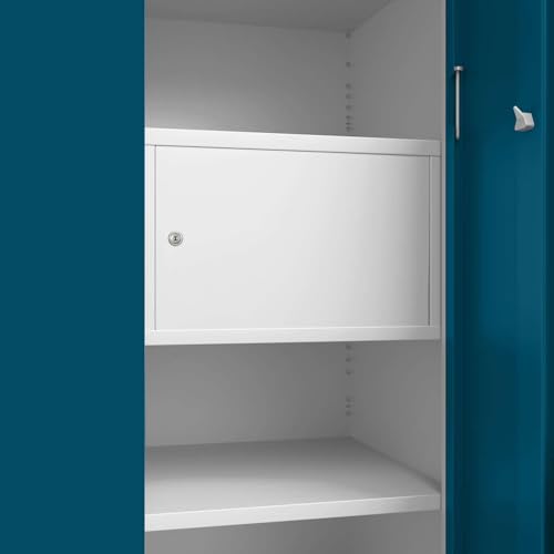 Image of Interio by Godrej Slimline XL 3 Door Steel Almirah (Matte Alpine White and Semigloss Turkish Tile) + 1 Year Warranty, Locker, 8 Shelves
