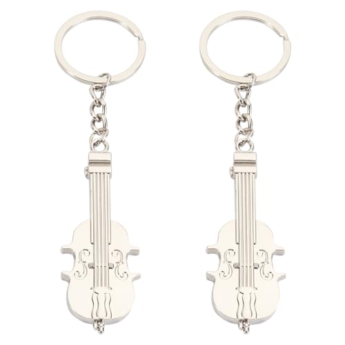 COLLBATH Juego De Llaveros De Violín Y Guitarra De Metal Pequeños Accesorios Para Decoración Buscador De Llaves