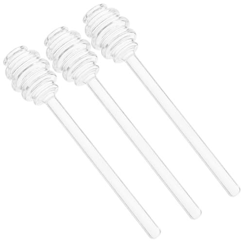 KOMBIUDA 3 Varillas de Miel de Vidrio Hogar, Fáciles de Usar y Limpiar, Paquete de 3 Piezas Adecuado para Banquetes y Restaurantes Varios Estilos Reutilizable