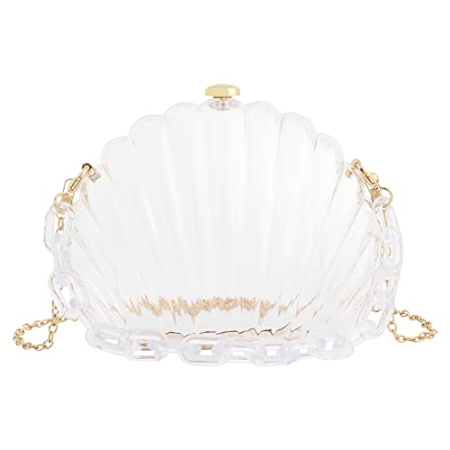 Image of Women Seashell Evening Bag Purse Mermaid Chain Strap Clutch Handbag Shoulder Bag | Seashell