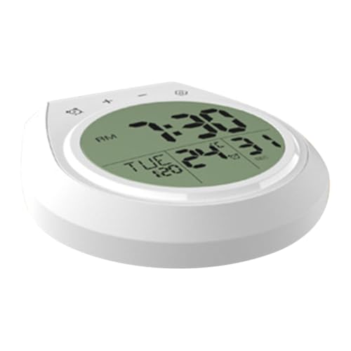 HOOTNEE Bathroom Hanging Clock Digital Shower Timer Wall Clock Temperature Display Easy to Install for Bathroom Kitchen Office Use Space-Saving Design